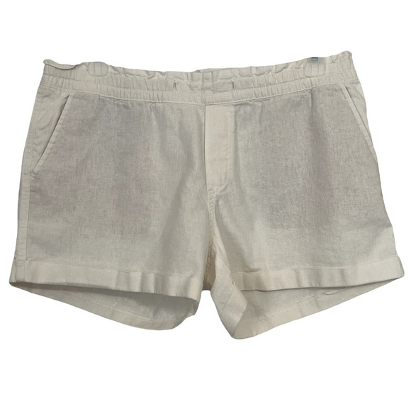 Old Navy Off-White Linen Blend Shorts Size Medium - Picture 1 of 7